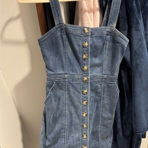 Express Blue Denim Button-Down Mini Dress